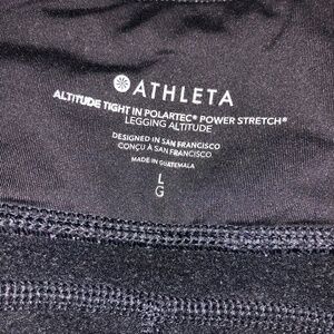 ATHLETA Polartec Power Stretch Black Legging Womens Size Large Thick Yoga Pants